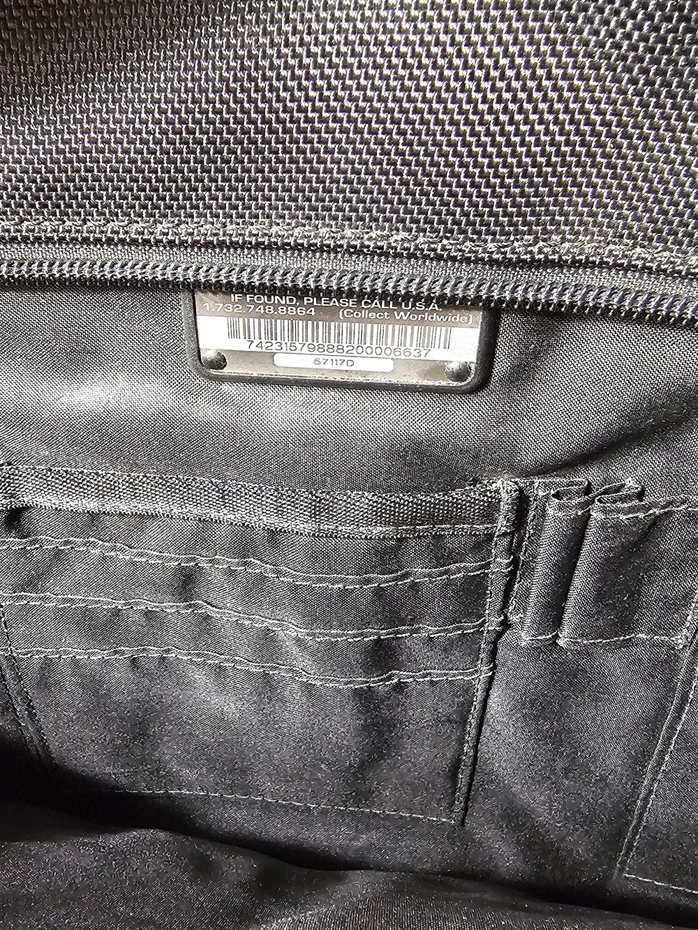 Tumi Tech Ballistic Nylon Computer Travel Messenger Shoulder Bag Black 57117D